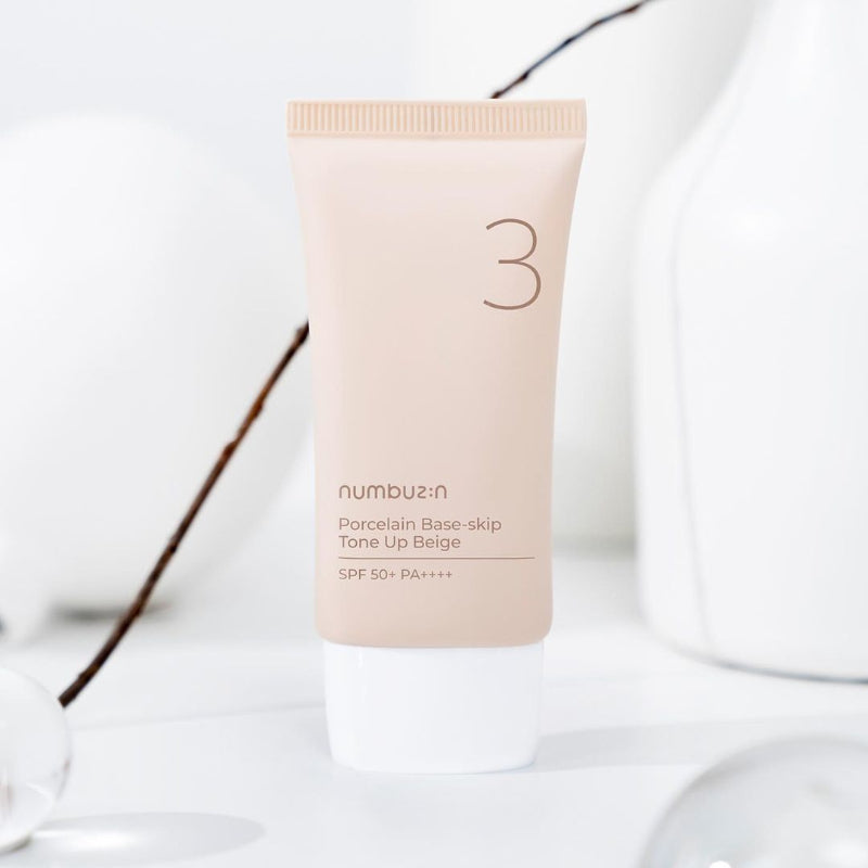 No.3 Porcelain Base-skip Tone Up Beige SPF50+ - Korean-Skincare